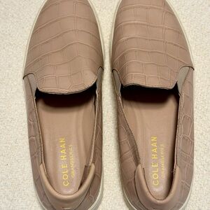 Cole Haan Pink Croc-Embossed Slip-On Sneakers